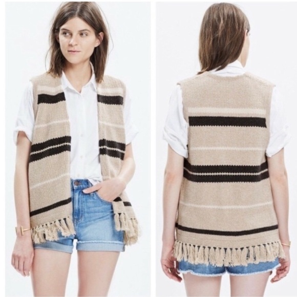 Madewell Coastward Fringe Sweater-Vest